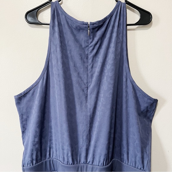 Athleta Brooklyn Textured Jumpsuit Medieval Violet Animal Print Jacquard Sz 20 - Picture 14 of 16